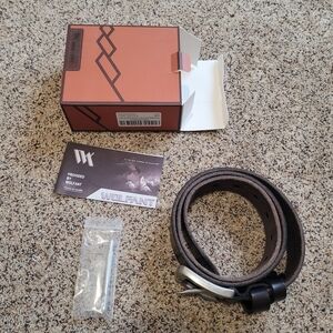 Wolfant Mens Black Full Grain Leather Belt Size 32 NEW